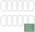 Waterproof Shower Curtain With 12 Rings For Bathroom Toilet.