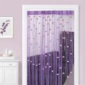 【User-friendly】 Elegant Rose Flower String Curtain Room Divider 1*2M Door Curtain Solid Color Tassel Window Curtain Home Decor. 