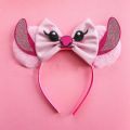 Disney Stitch Cartoon Headband Stretchy Girls Hair Accessories Anime Figure cosplay Hair band Children Birthday Party Gift toy.