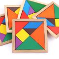 7pcs Wooden Tangram Brain Teaser Puzzle Children Mental Development Tangram Kids Educational Toy. 