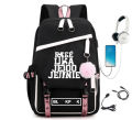 black pink Same Style USB Rechargeable Backpack Multifunctional Backpack ins Large Capacity Waterproof Schoolbag. 