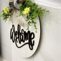 Welcome Sign Welcome Front Door Round Wood Sign Hanging Welcome Sign for Farmhouse Porch Welcome Sign Front Door Decor. 