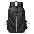 Men's business backpack, nylon waterproof and wear-resistant office commuter computer bag, college student solid color versatile school bag.