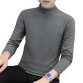 Men Sweater Half High Collar Long Sleeves Stretchy Men T-shirt Autumn Winter Double Sided Velvet Bottoming Business Top. 