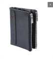 Black 100% Cow Leather Card Holder and Two Zipper Pockets Wallet for Men - wallet for men. 