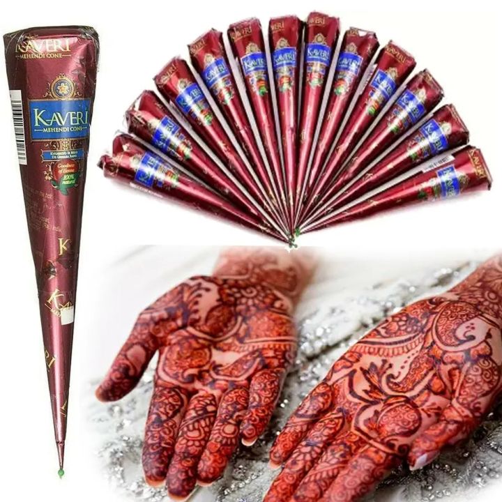 Kaveri Natural Cone Mehedi for hand design- 2 Pieces