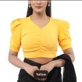 Cotton Half Body short Sleeve Crop Tops Blouse for Women. 