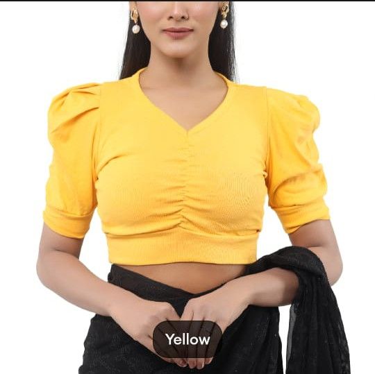Cotton%20Half%20Body%20short%20Sleeve%20Crop%20Tops%20Blouse%20for%20Women%20-%20Image%205