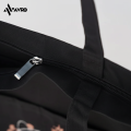 Avro Premium Tote Bag For Women - Henna - Black ( Secure by zipper, Inner zipper pocket) - Tote bag for girls - Canvas bag for women.