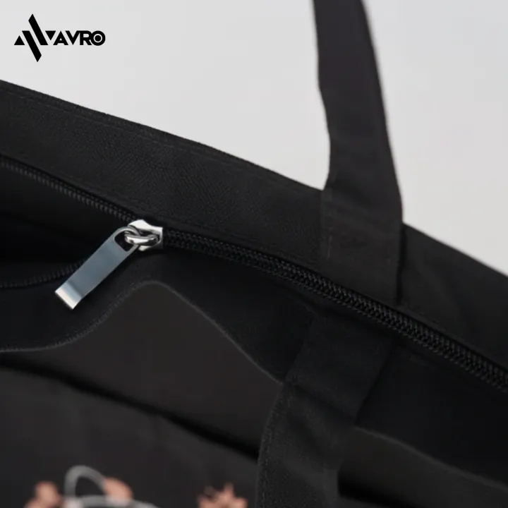 Avro%20Premium%20Tote%20Bag%20For%20Women%20-%20Henna%20-%20Black%20(%20Secure%20by%20zipper,%20Inner%20%20zipper%20pocket)%20-%20Tote%20bag%20for%20girls%20-%20Canvas%20bag%20for%20women%20-%20Image%204