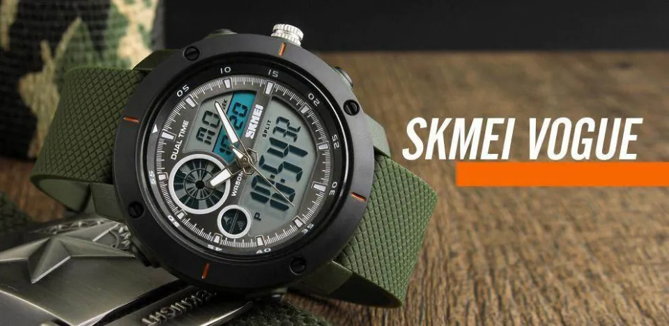 SKMEI New Men Sports Watches Digital Fashion Watch EL Light Dual Display Watch Alarm Chrono Sport 50M Waterproof Wristwatches 1361 Daraz .bd