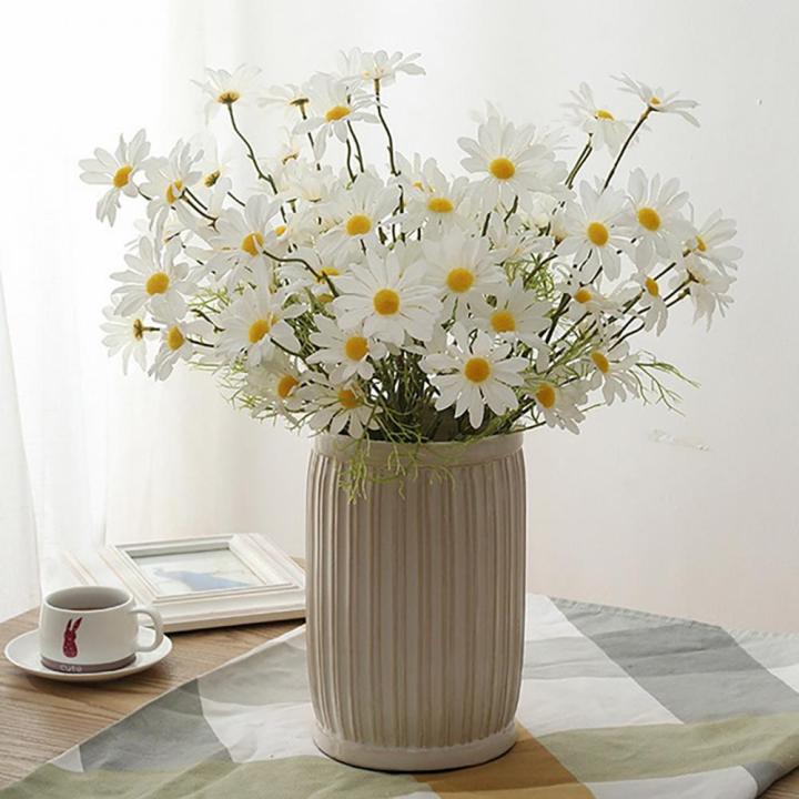 50cm Artificial White Chamomile Flower Bouquet DIY Vase Home Garden Living Room Decoration Wedding Party Silk Flowers