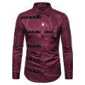 New Men Gothic Shirt Camisas Individuality Men's Fashion Plaid Long-sleeved Shirt Male Casual High Quality Shirt. 