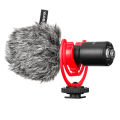 Boya BY-MM1+ Super-cardioid Condenser Shotgun Microphone - Compatible with smartphones, tablets, DSLRs - Ideal for Vlogging, Video Apps, Audio Recording Apps - Improved sensitivity and signal to noise ratio - Plug and play operation - 3.5mm headphone out.
