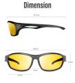 Night Driving Glasses Anti-Glare Night Vision Glasses Men Women, Sport Night Sight Glasses for Running Cycling Fishing Driving, TR90. 