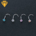 （New）3Pc Noe tud tar Heart tainle teel Cubic Zircon Noe Ring for Party. 