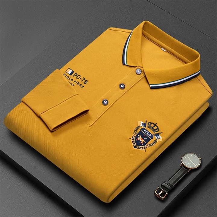 Korean%20Fashion%20Men's%20Polo%20T-shirt%20Long%20Sleeves%20Embroidered%20Logo%20Polo%20Shirt%20Lapel%20Breathable%20Top%20Streetwear%20Loose%20Ropa%20Hombres%20-%20Image%207