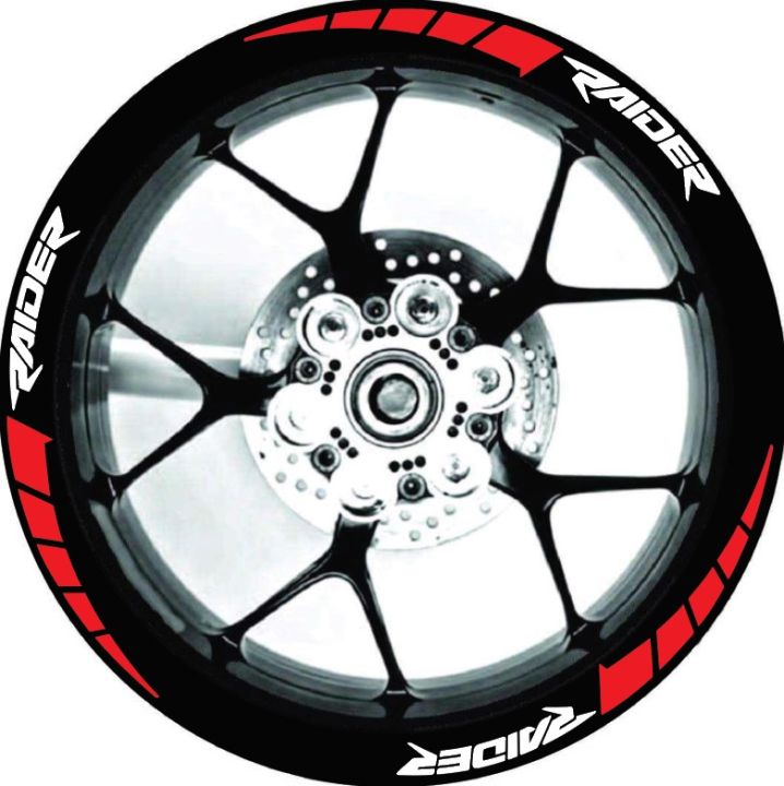 Bike rim sticker for TVS Raider Multi colour | Wheel Stickers Reflective Decals for Motorcycle Rim Tape Strips -Bike full set Sticker- ( Waterproof & Premium quality) | customize sticker | custom sticker for bike..car modified sticker for bike