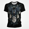 Bird Crow Dark Mighty Raven 3d Graphics T Shirts Men Clothing Casual Fashion O Neck Short Sleeve T-shirts High Quality Cool Tees.