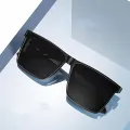 Unisex Plastic Summer Sunglasses for Men and Women - Double Lens Retro Style with Black Frame - Black - DX11. 