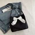 Fashion Large Capacity Bow Handbag Korean Style Shoulder Bags Shopping Bag Casual Tote Bags Reusable Canvas Bag.