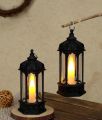 1 Pcs Acrylic Antique LED Hurricane Lantern Lamp, Wall Hanging Led String Light Holder for Wall Home, Drawing, Living Room, Bedroom, Restaurant, Wall Decor for Christmas.