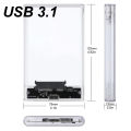 USB TYPE-C 2.0/3.0/3.1 Transparent Tool Free 2.5 Inch Gen2 10/5Gbps SATA III External Hard Drive HDD Enclosure SSD Case Box UASP. 