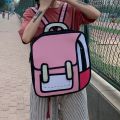 Women Backpack 3D Jump Style 2D Drawing Cartoon Back Bag Comic Messenger Cute Student Backpack Bags Unisex Knapsack Bolos.