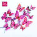 12Pcs 3D Three Dimensional Double Layer Simulation Butterfly Sticker Refrigerator Sticker Wardrobe Sticker.