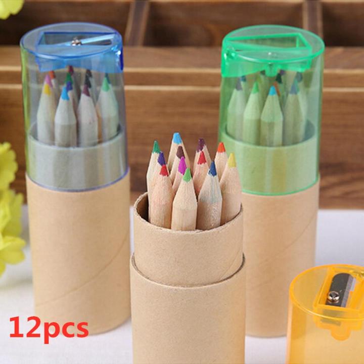 12 Pcs/lot 12 Colors Colored Pencils New Cute Wooden Writing Painting Pencils For Kids Gift School Supplies Stationery