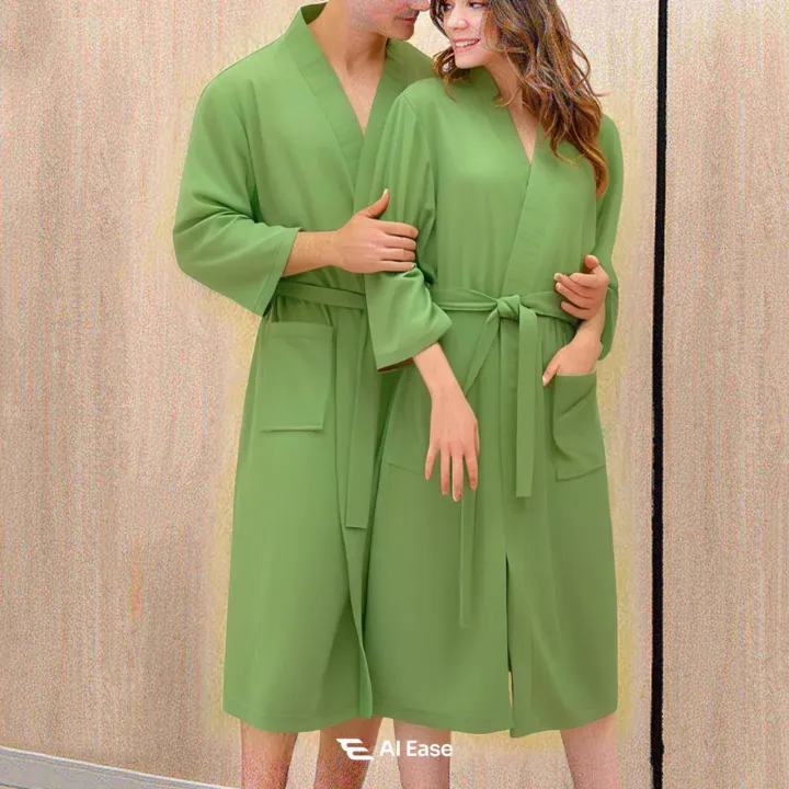 Soft%20Waffle%20Knit%20Kimono%20Robe%20%E2%80%93%20Lightweight%20Travel-Friendly%20Bathrobe%20Set%20-%20Image%203