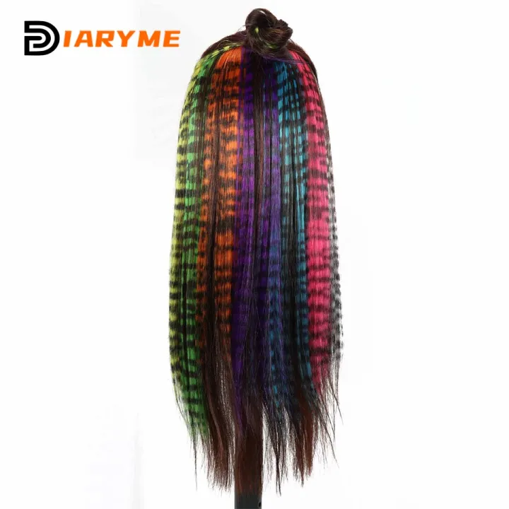 Synthetic%20One%20Card%20Hair%20Extension%20Wig%20Hair%20For%20Women%20Long%20Straight%20Clip-in%20Colored%20Zebra%20Line%20Feather%20Hair%20Extensions%20Hair%20-%20Image%204