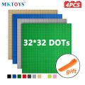 MKTOYS 4PCS Base Plates 32*32 DOTs Classic Building Blocks Baseplate Blue Green Black Brick Plates Juguetes Toys for Child.