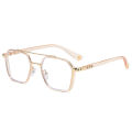 Anti-blue light William Chan same glasses frame men's double beam Iron Man flat mirror retro myopia glasses frame wholesale.