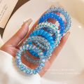 Korean Frosted Spiral Elastic Hair Rope Candy Color Phone Cord Hair Tie Set Simple Ponytail Rubber Hair Ring Women Accessories. 