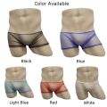 Men See Through Tulle Low Rise Boy Sissy Boxer Briefs Underwear Ultra-thin Breathable Transparent Boxershorts Lingerie. 
