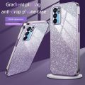 For OPPO Reno 6 4G Gradient Glitter Plating phone case Soft Silicone Flash Powder Protect Back Cover.