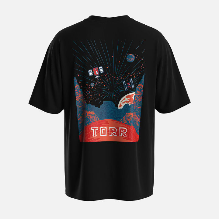 TORR%20Black%20Drop%20Shoulder%20T-shirt%20-%20Image%203