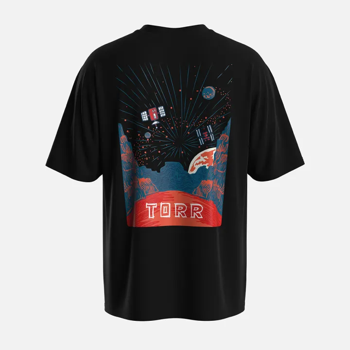 TORR%20Black%20Drop%20Shoulder%20T-shirt%20-%20Image%203