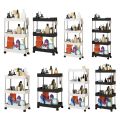 Rolling Storage Rack Shelf Utility Kitchen Rack Shelf Organizer Tier Slim Bathroom 4 Layer. 
