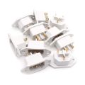 WHITE COLOR IEC C14 Plug Socket Panel Mount Plug Adapters Power Connector Socket  AC 250V 10A Copper 3 Pins Inlet Power Plug Socket White For Rice Cooker. 