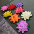 10cm/17cm Artificial Lotus Fake Plant Pond Decor Artificial Water Lily Floating Foam Lotus Home Garden Fish Tank Fake Flower Natuo. 