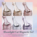 BORN PRETTY 10ml Double Light Moonlight Cat Magnetic Gel Nail Polish Set White Silver Light Nails Soak Off UV LED UV Gel Kit. 