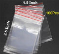 100Pcs- Zipper Lock Bag Zip Lock Plastic Transparent Packet Zipper Poly Clear Plastic Bags Re-Useable Re-Sealable Packaging Bags For Food Storage & Dispensers.