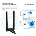 WiFi6 USB3.0 Wireless Adapter 1800Mbps Dual Band 2.4G/5GHz 802.11AX Wi-Fi Dongle Network Card For Laptop/PC Windows 10/11. 