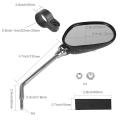 Bike Back Rearview Mirror-1 pair Bike Mirror-Black.