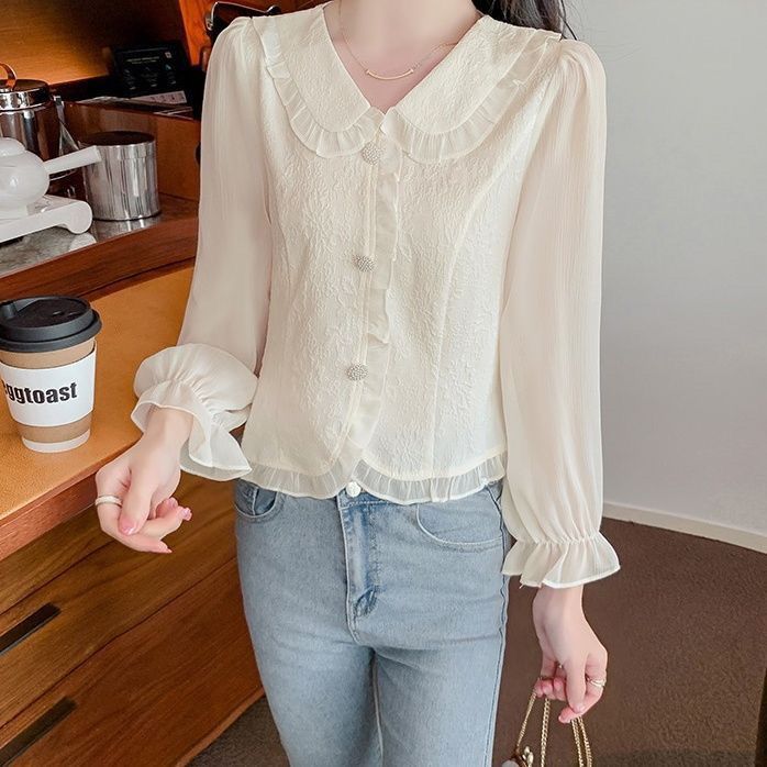 Korean%20Style%20Fashionable%20Top%20Autumn%20Women's%20New%20Chic%20Beautiful%20Small%20Shirt%20Popular%20Long%20Sleeves%20Chiffon%20Shirt%20This%20Year%20-%20Image%207