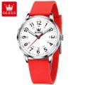 Olevs Relo For Women Rubber Strap Original Waterproof Fashion Quartz Watch Luminous Digital Dial Simple Elegant. 