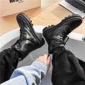 Men's Shoes Autumn and Winter2022New High-Top Dr. Martens Boots Men's Thick Cotton Shoes Black Working Wear Leather Boots Men. 