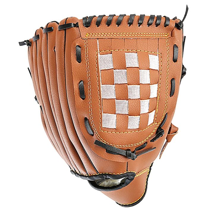 9.5 inch outdoor sports baseball glove training equipment with thickened infield pitcher baseball - brown